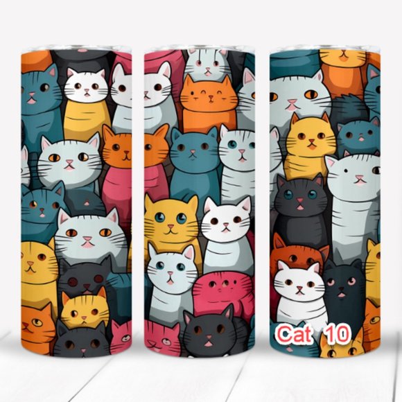 CATS TUMBLER CUP - 20 oz Stainless w Lid - Choose style- NWT for hot/cold - Picture 11 of 12